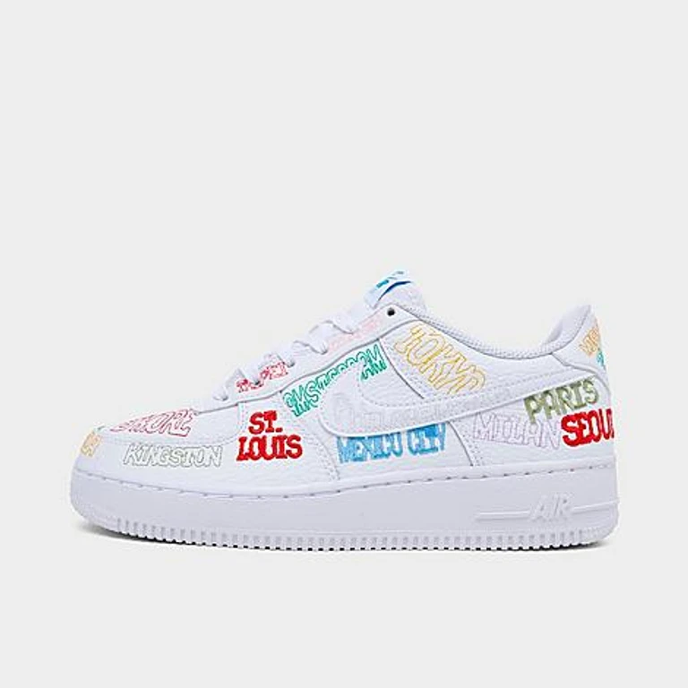 Nike Big Kids Air Force 1 LV8 1 Casual Shoes in White Size: 3.5