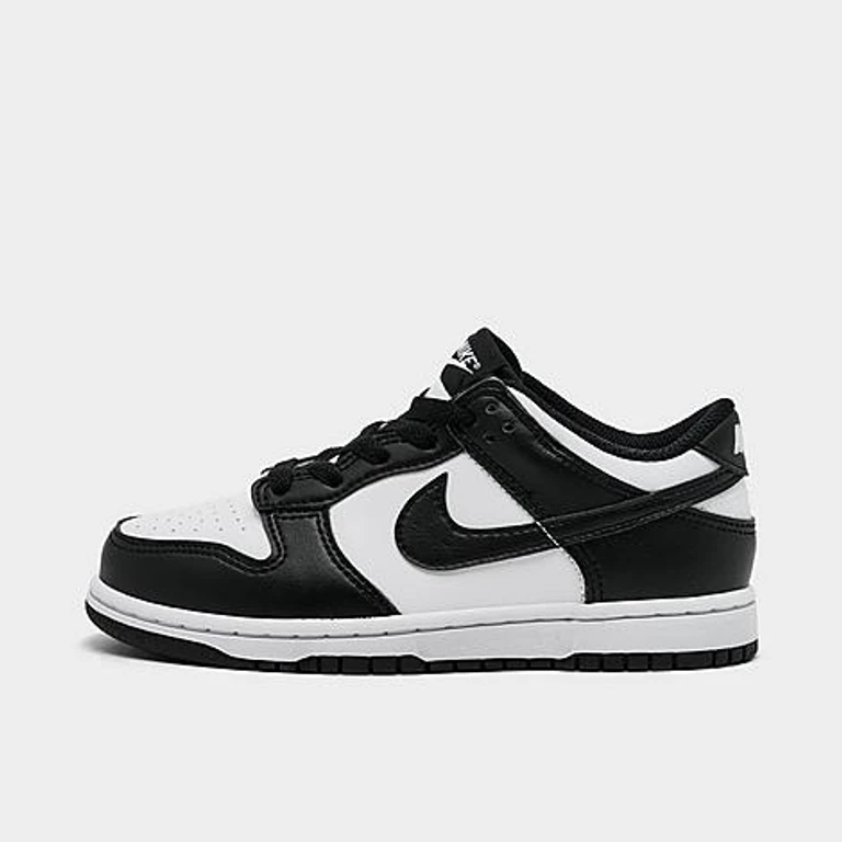 Nike Little Kids Dunk Low Casual Shoes in Black/White Size: 1.0
