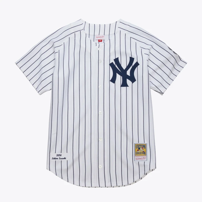 Men's MLB White Home Jersey Yankees 2014 Ichiro Suzuki