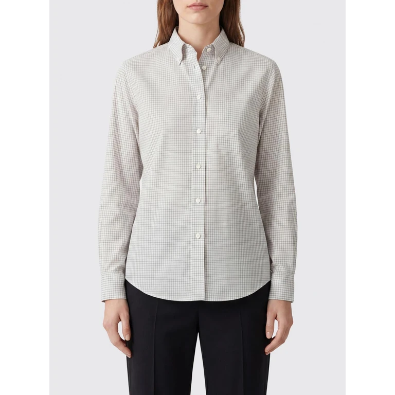 Slim-Fit Check Cotton Shirt with Patch Pocket (11211W5073WBR)