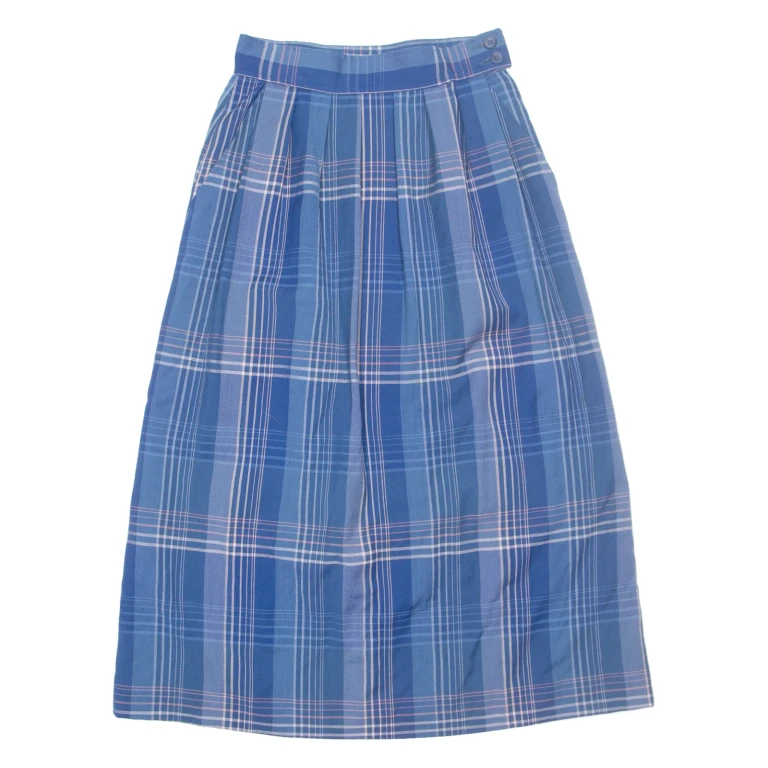MISS PENDLETON Womens A-Line Skirt Blue Midi Wool Check XS