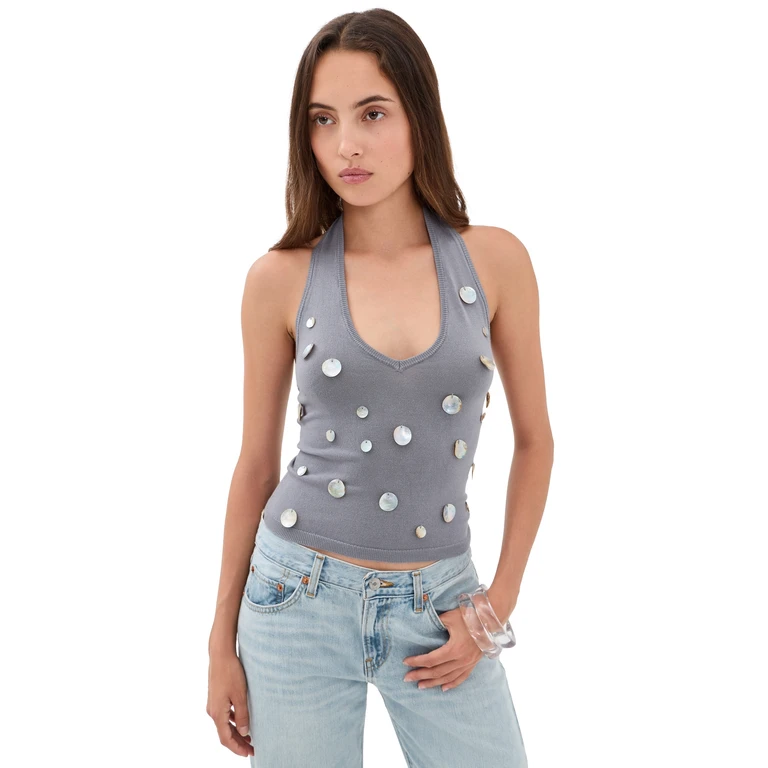 Bailey Rose Halter Top Slate L