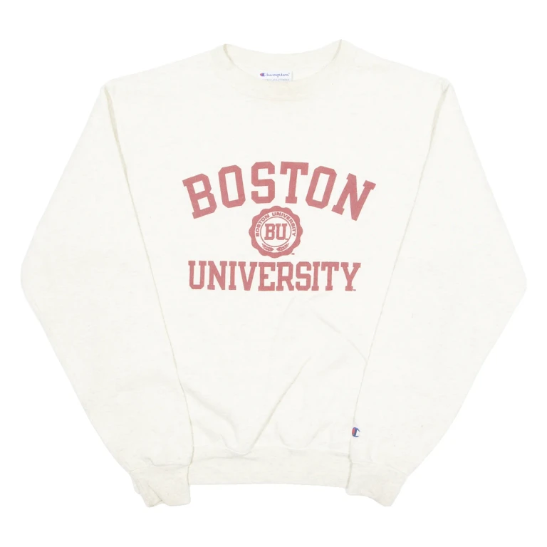 CHAMPION Boston Mens Sweatshirt Cream USA S