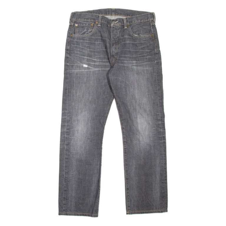 LEVI'S 501 Jeans Mens Grey Regular Straight Stone Wash W31 L29
