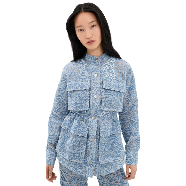 Veronica Beard Jean Burnout Floral Lane Jacket Lkshre XL