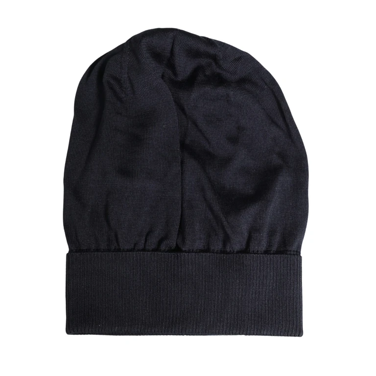 Dolce & Gabbana Black Solid Wool Knitted Winter Beanie Cap Hat Virgin - Men