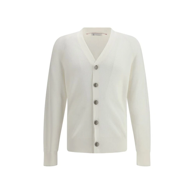 Cardigan Raglan de malha inglesa Brunello Cucinelli