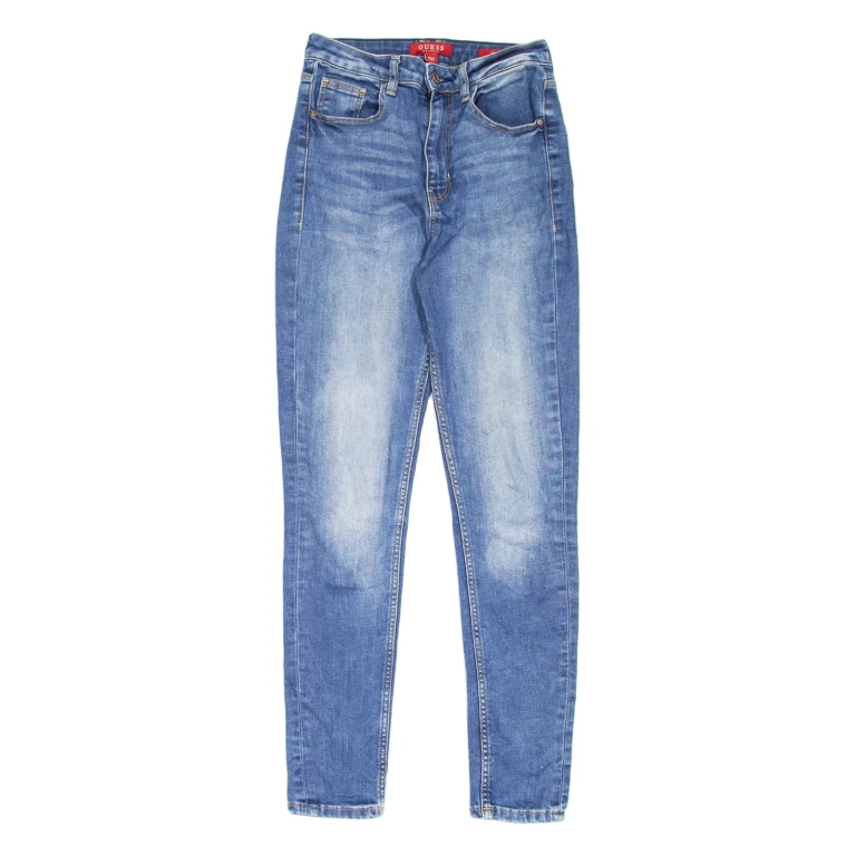 GUESS High Rise Womens Jeans Blue Slim Skinny Stone Wash W26 L29