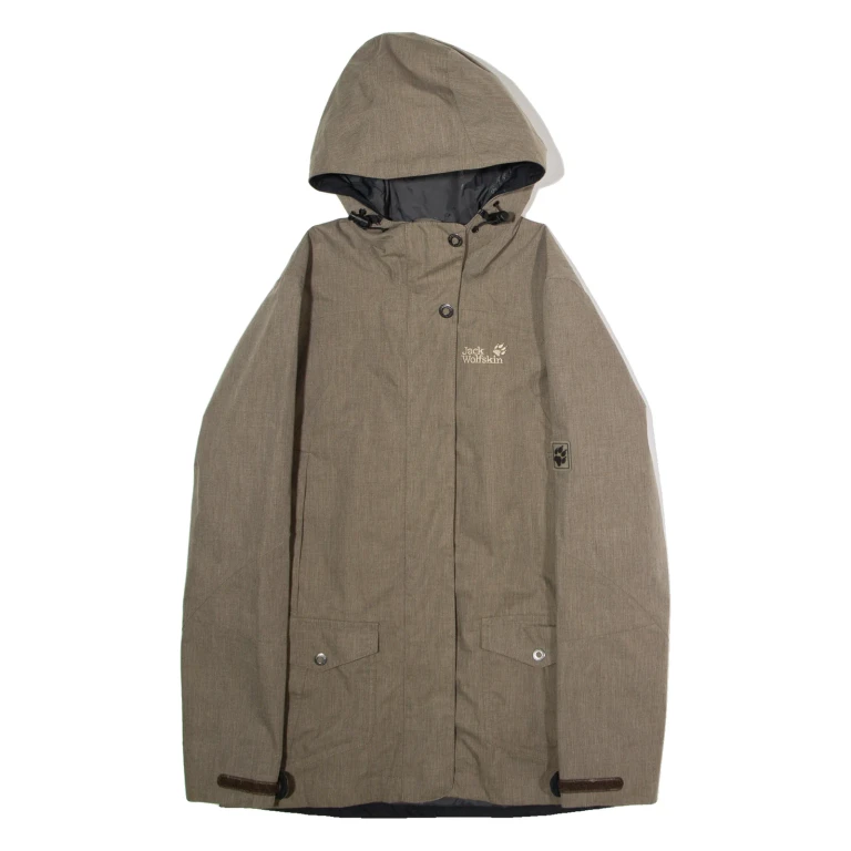 JACK WOLFSKIN Womens Coat Grey Hooded UK 10