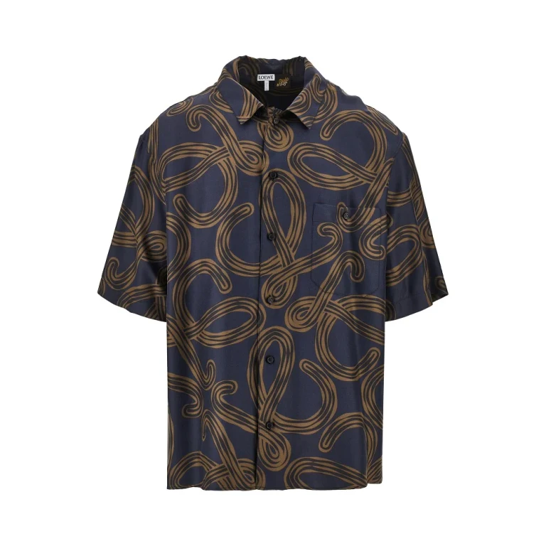 Anagram print silk shirt Man 40