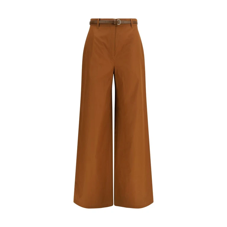 Max Mara Brown Cotton Casual Pants - Women