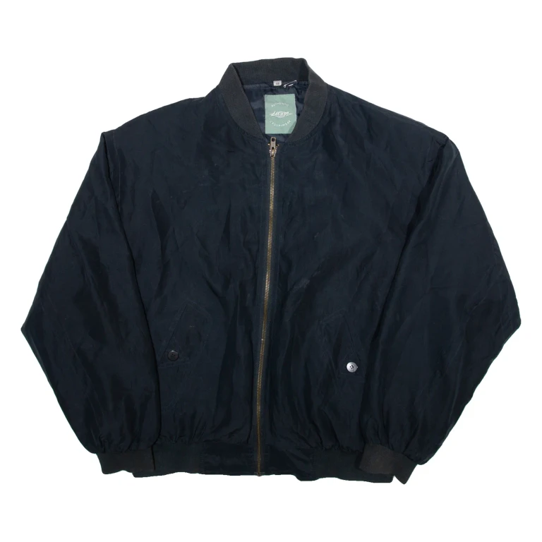 AUTHENTIC CASUAL WEAR Mens Bomber Jacket Black L