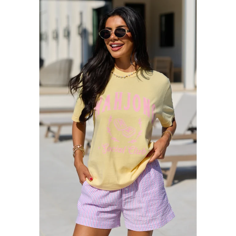 Mahjong Social Club Yellow Graphic Tee