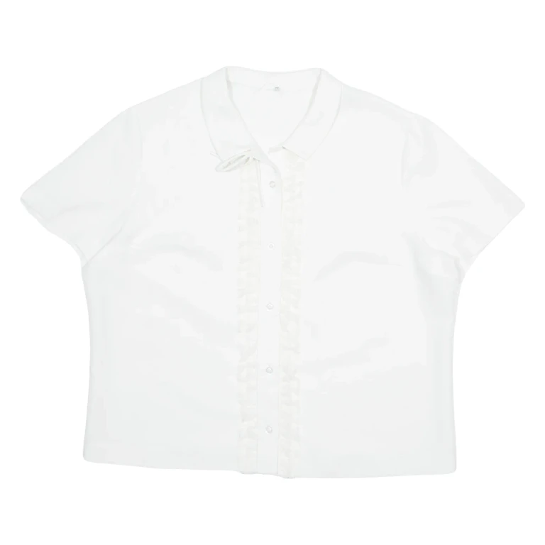 Womens Blouse White Collared M
