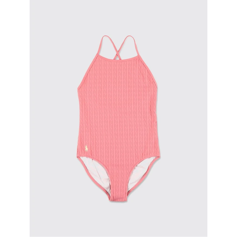 Girl's Halterneck Nylon One-Piece Swimsuit (A11510001)