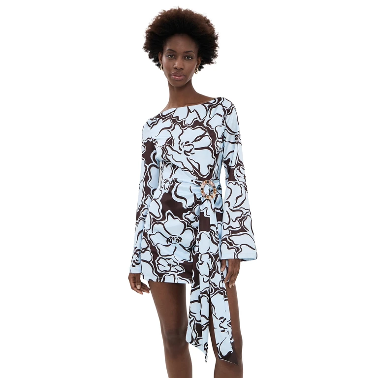 Seven Wonders Kaeli Mini Dress Zara Florals Chocolate & Blue S