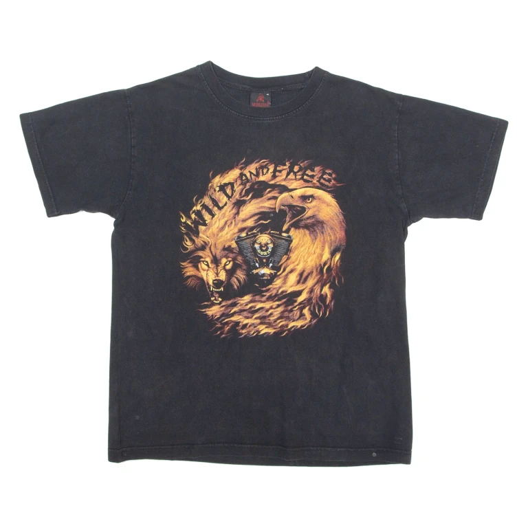 SCORPION Wild And Free Mens T-Shirt Black Crew Neck M