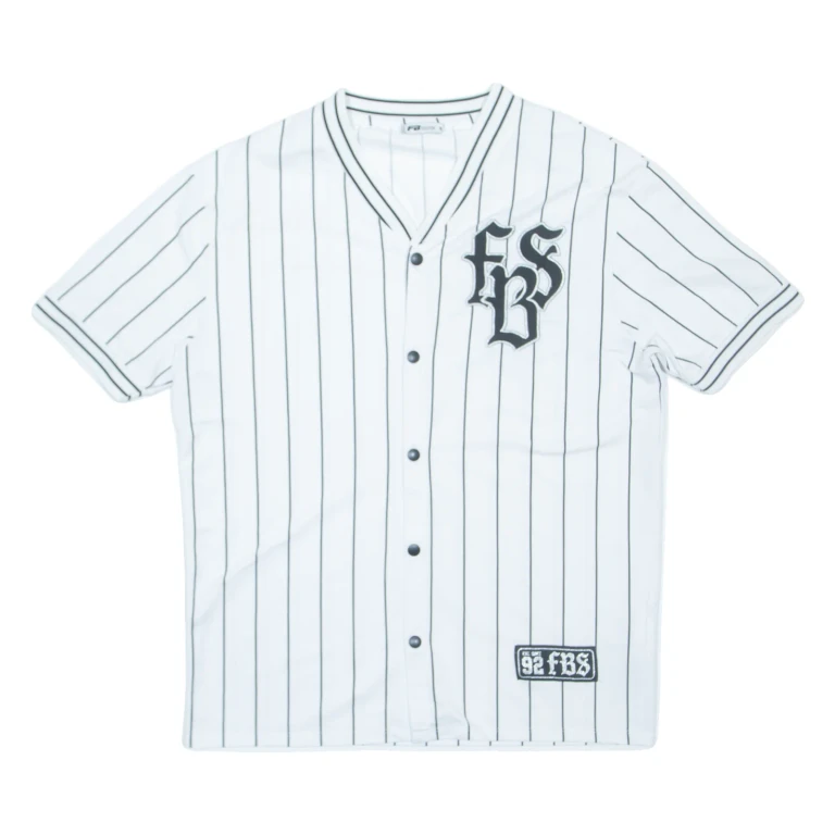 FB SISTER Striped Womens Jersey White V-Neck S