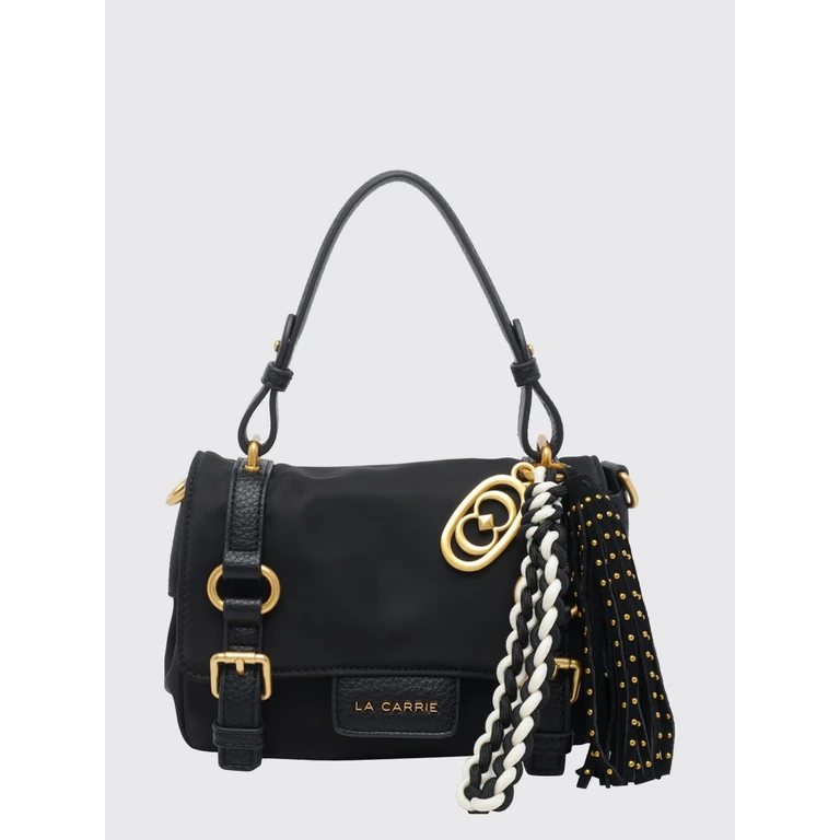 Atena Nylon Mini Shoulder Bag with Leather Handle (161MXS427NYSBLA)