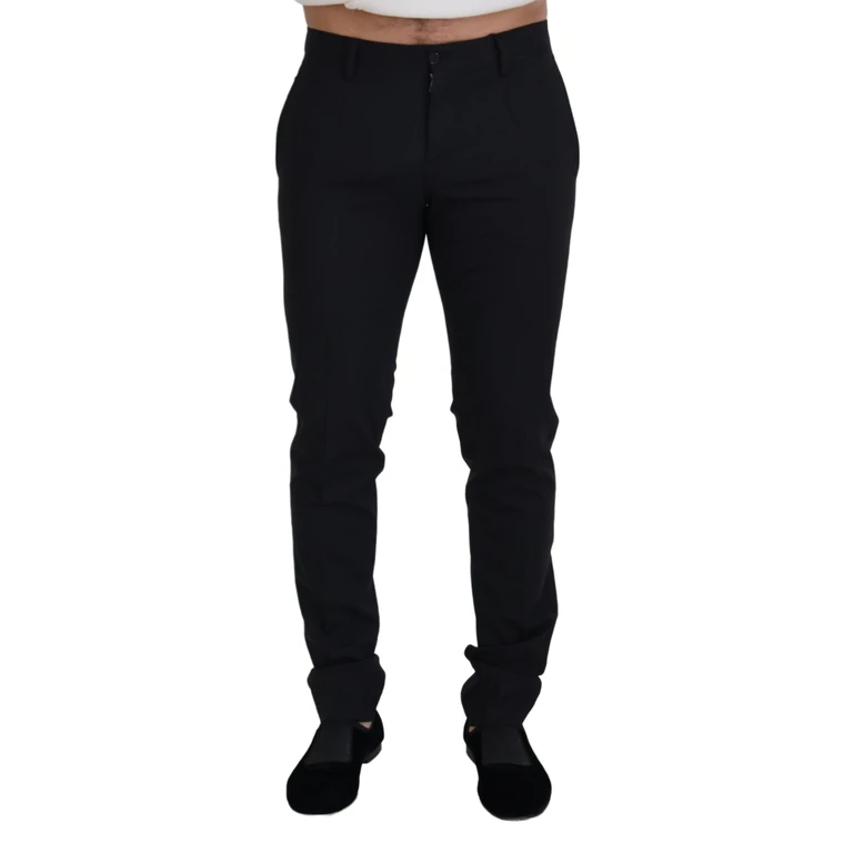 Dolce & Gabbana Black Wool Chino Formal Pants Elastane - Men