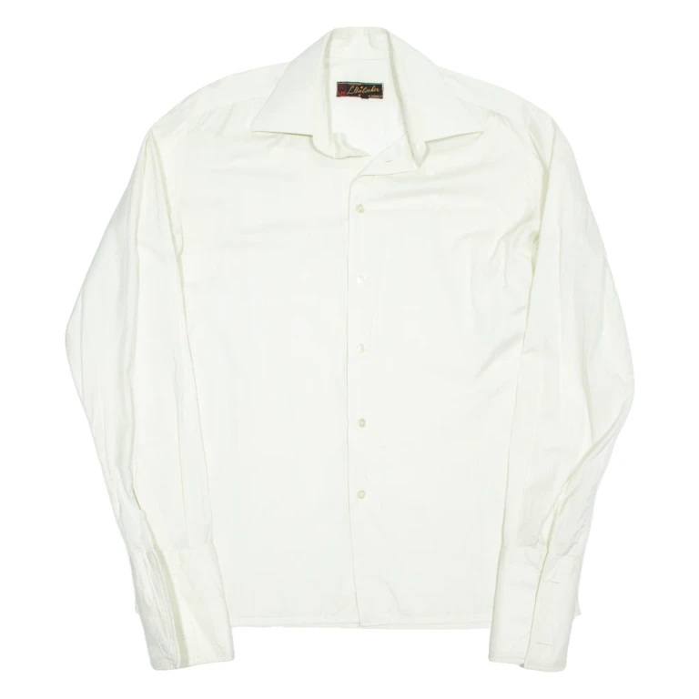 Mens Formal Shirt Cream Long Sleeve XL