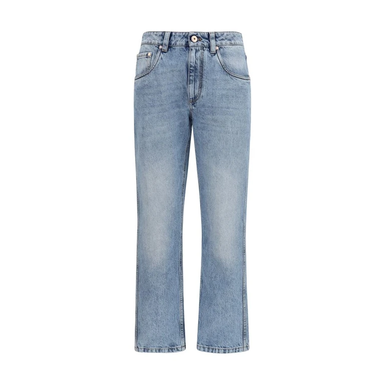 Brunello Cucinelli Blue Cotton Straight-Leg Jeans Clothing - Women