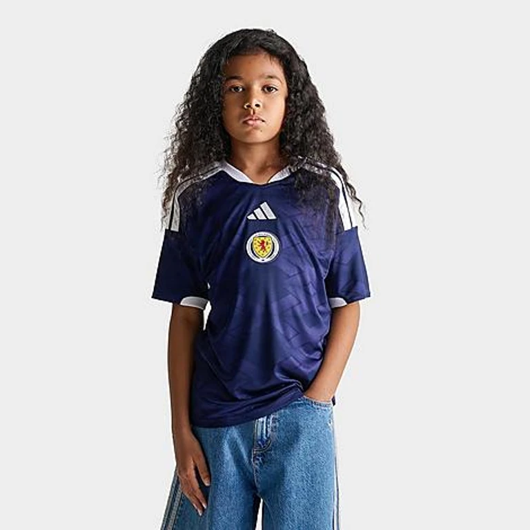 adidas Big Kids Scotland Home Replica Soccer Jersey in Night Sky Size: XS