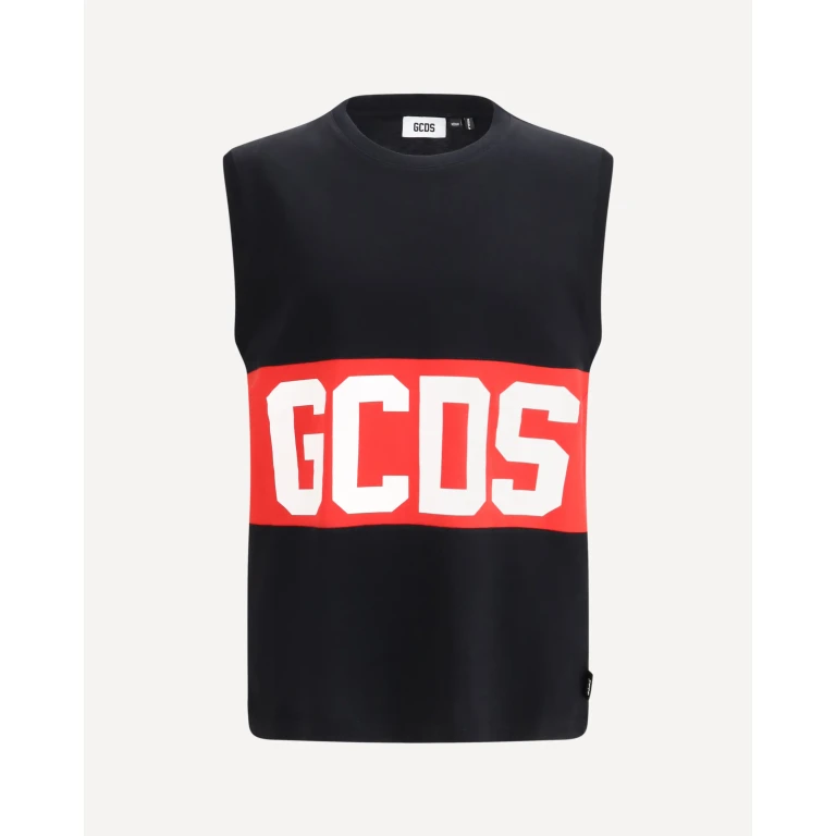 GCDS ärmelloses T-Shirt mit Logo-Band