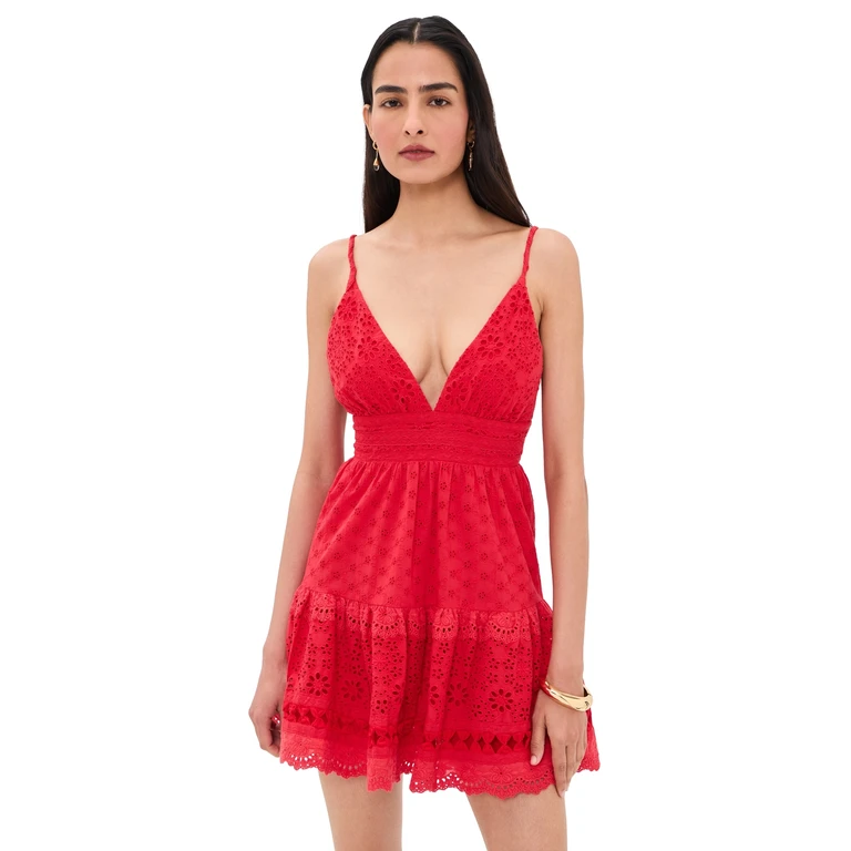 ALICE + OLIVIA Lorene Ember Mini Dress Chili Pepper 12