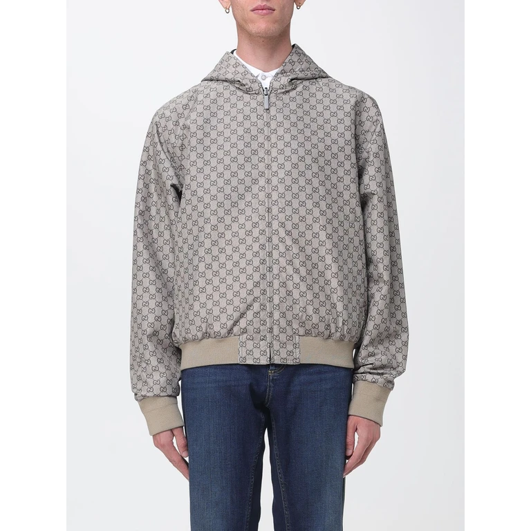 Reversible Hooded Bomber Jacket in Monogram Cotton (871671ZAUW71000)