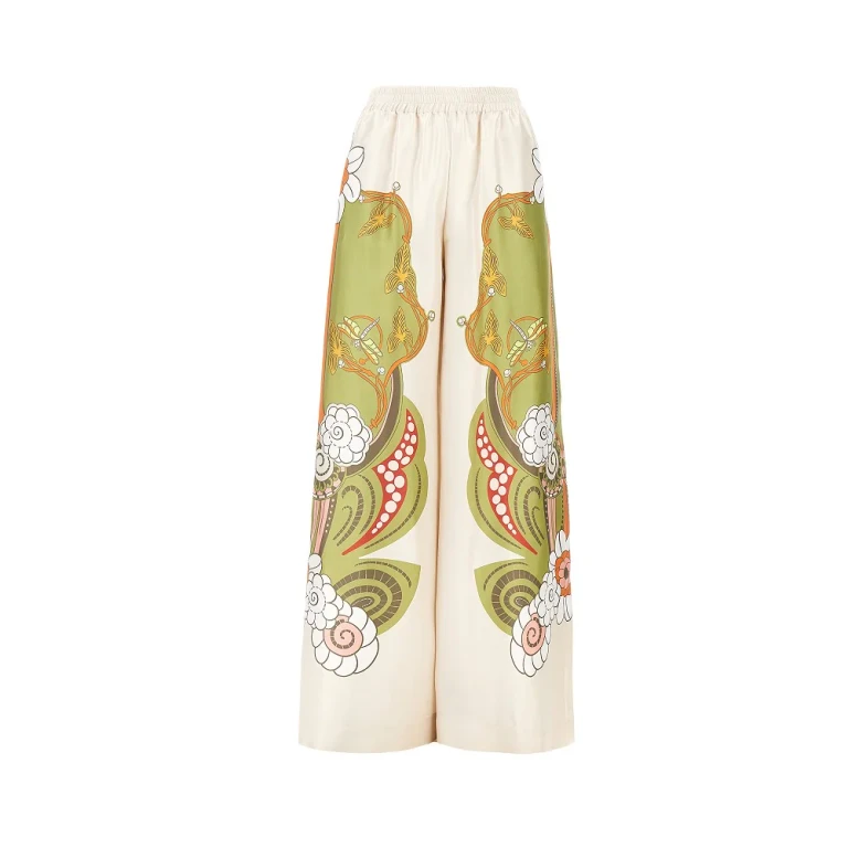 LA DOUBLE J Printed silk palazzo pants Woman S