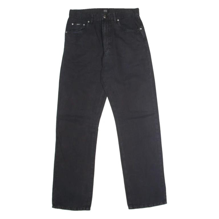 BOSS Montana Mens Canvas Trousers Black Regular Straight W32 L32