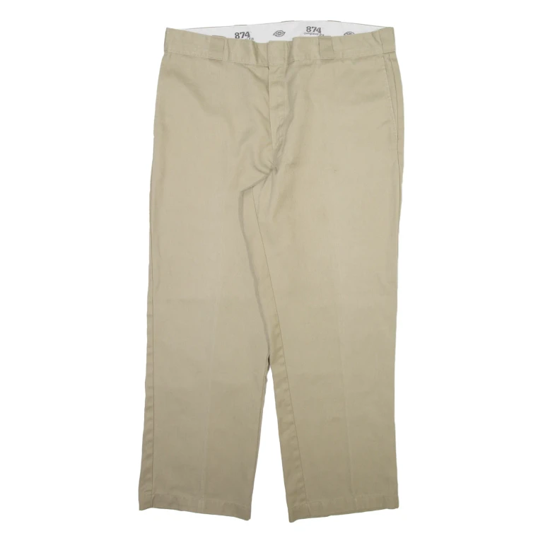 DICKIES 874 Workwear Mens Trousers Beige Regular Straight W38 L29