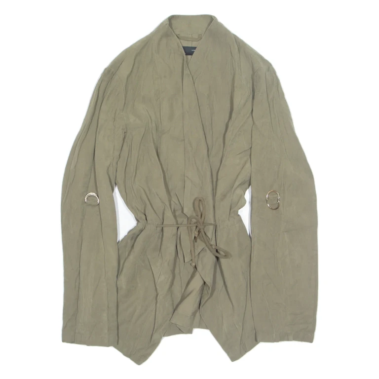 ZARA Womens Blazer Jacket Green Viscose XS