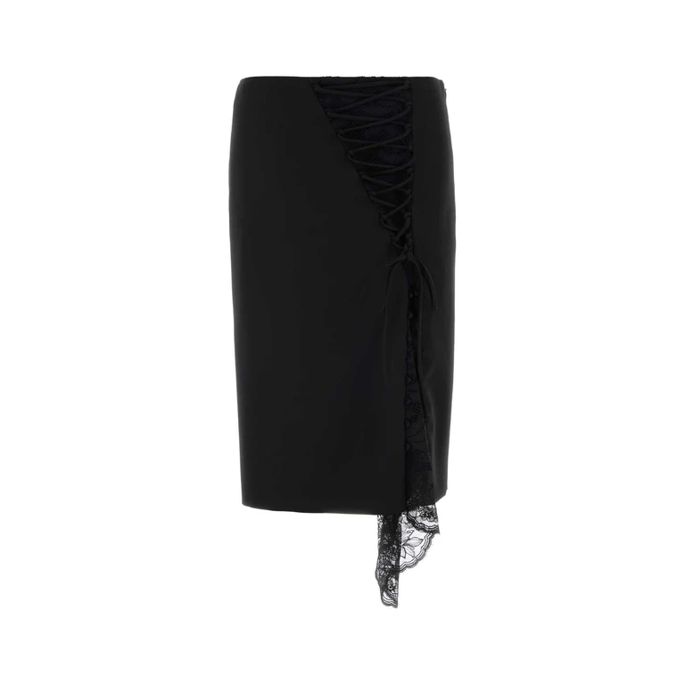 Alexander McQueen Black Wool Skirt Gonne - Women