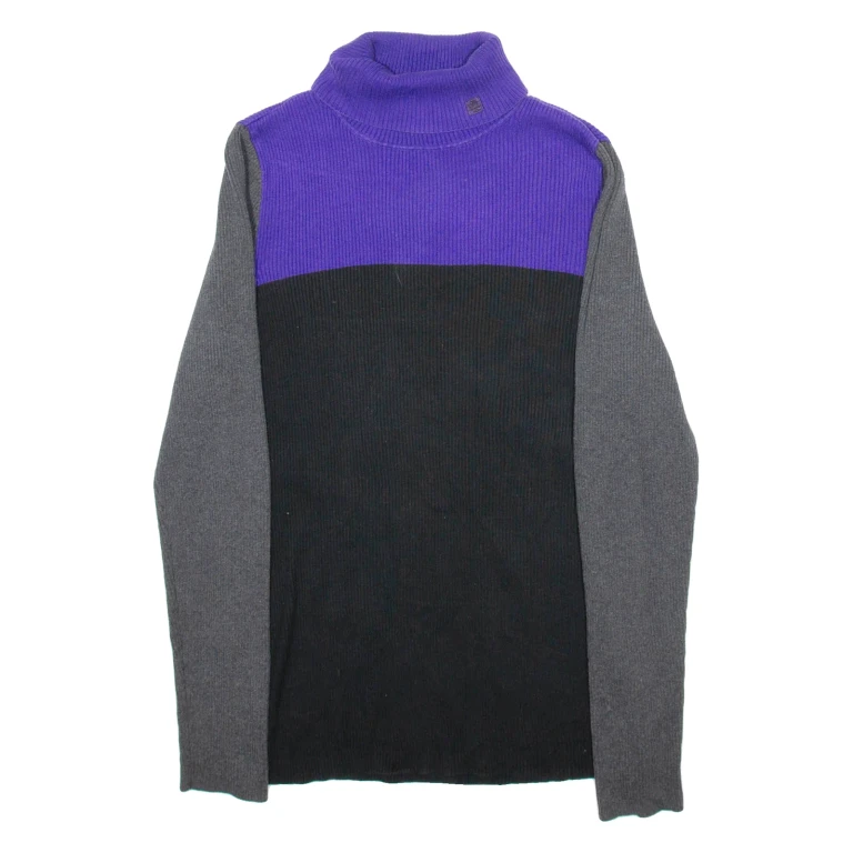 LAUREN RALPH LAUREN Womens Jumper Purple Roll Neck Tight Knit XL