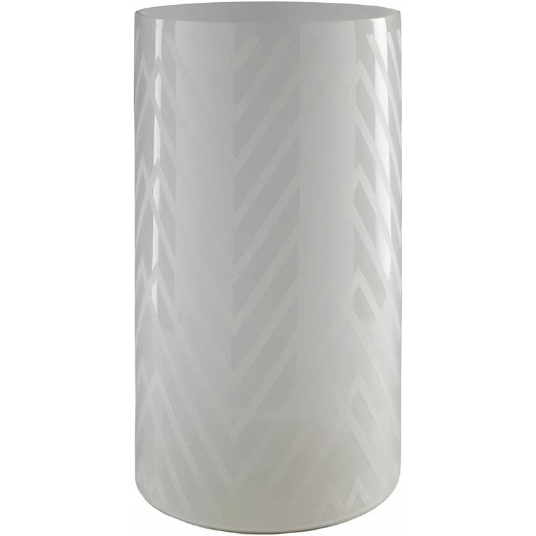 Ballajura White Chevron Pattern Glasas Stool - Clearance