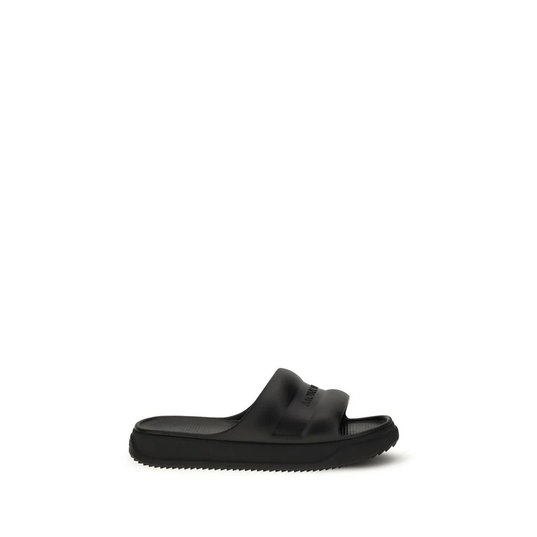 Moncler Black Rubber Flat Sandals - Women