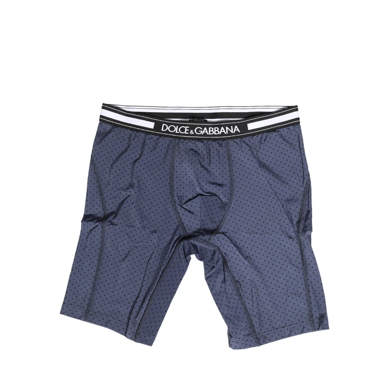 Dolce & Gabbana Dark Blue Polka Dots Men Bike Shorts Underwear Nylon Elastane - Men