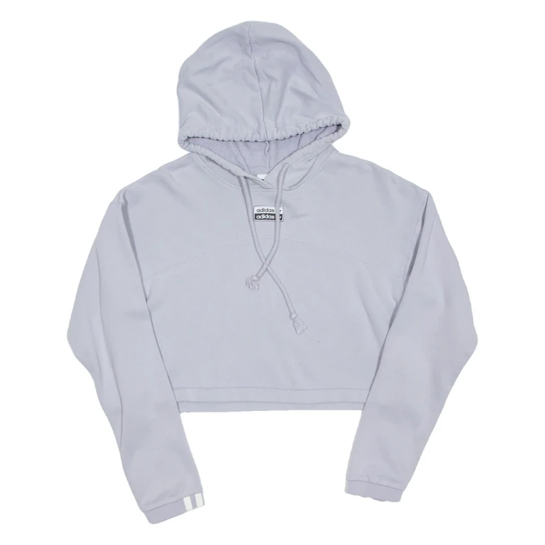 ADIDAS Cropped Womens Purple Hoodie UK 8