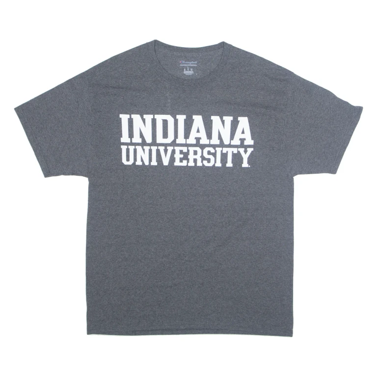 CHAMPION Indiana University Mens T-Shirt Grey USA L