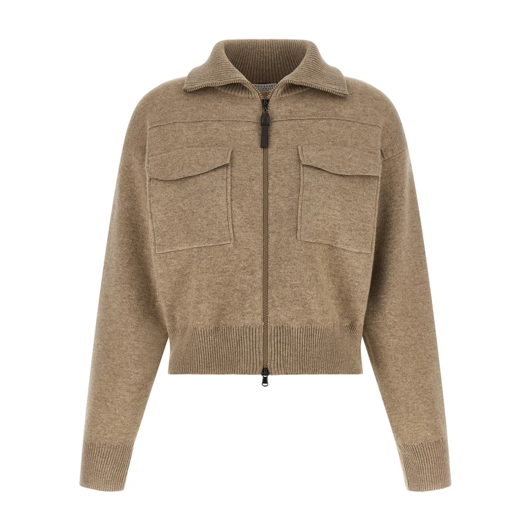 Brunello Cucinelli Beige Cashmere Cardigan Clothing - Women