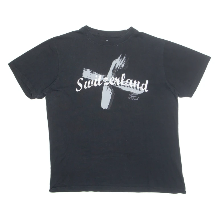 SPLASH ARTS Switzerland Mens T-Shirt Black XL