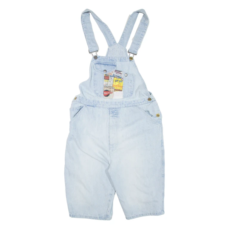 BIG STAR Womens Playsuit Blue Straight Denim L