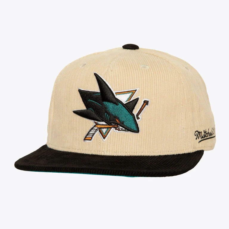 Men's NHL 2 Tone Team Cord Fitted Sharks Fitted Caps