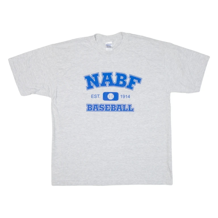 GILDAN Nabf Baseball Mens T-Shirt Grey USA XL