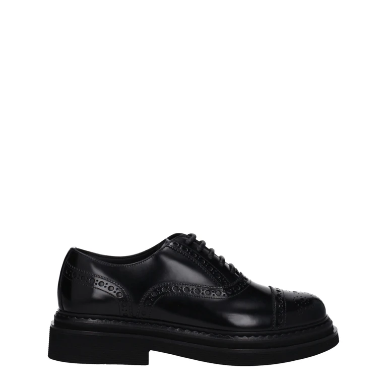 Black Leather Oxfords And Derbies Shoe - Men
