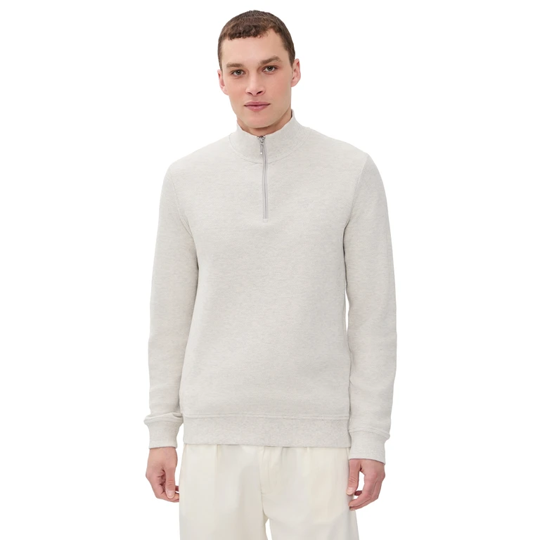 Barbour Ravensworth Half Zip Sweatshirt Ecru Marl M