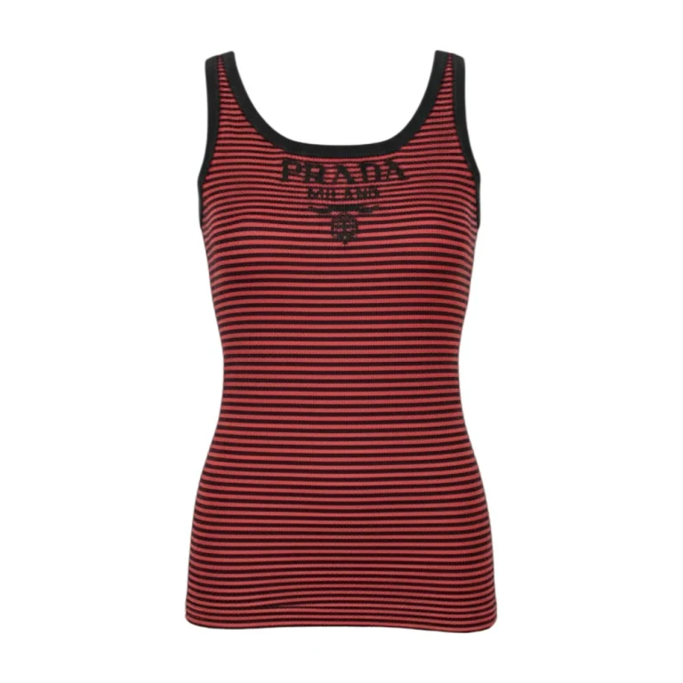 PRADA Ribbed silk jersey tank top Woman 42