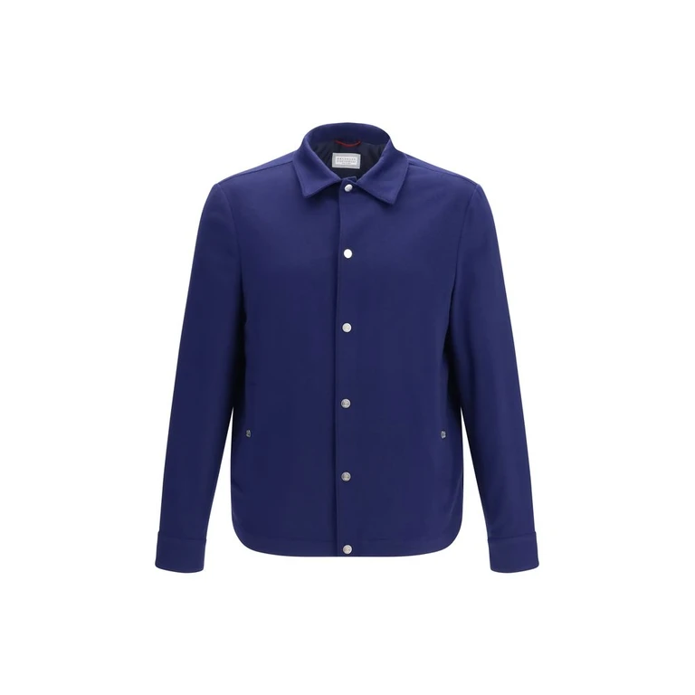 Brunello Cucinelli Blue Cashmere Full-Length Jacket Clothing - Men